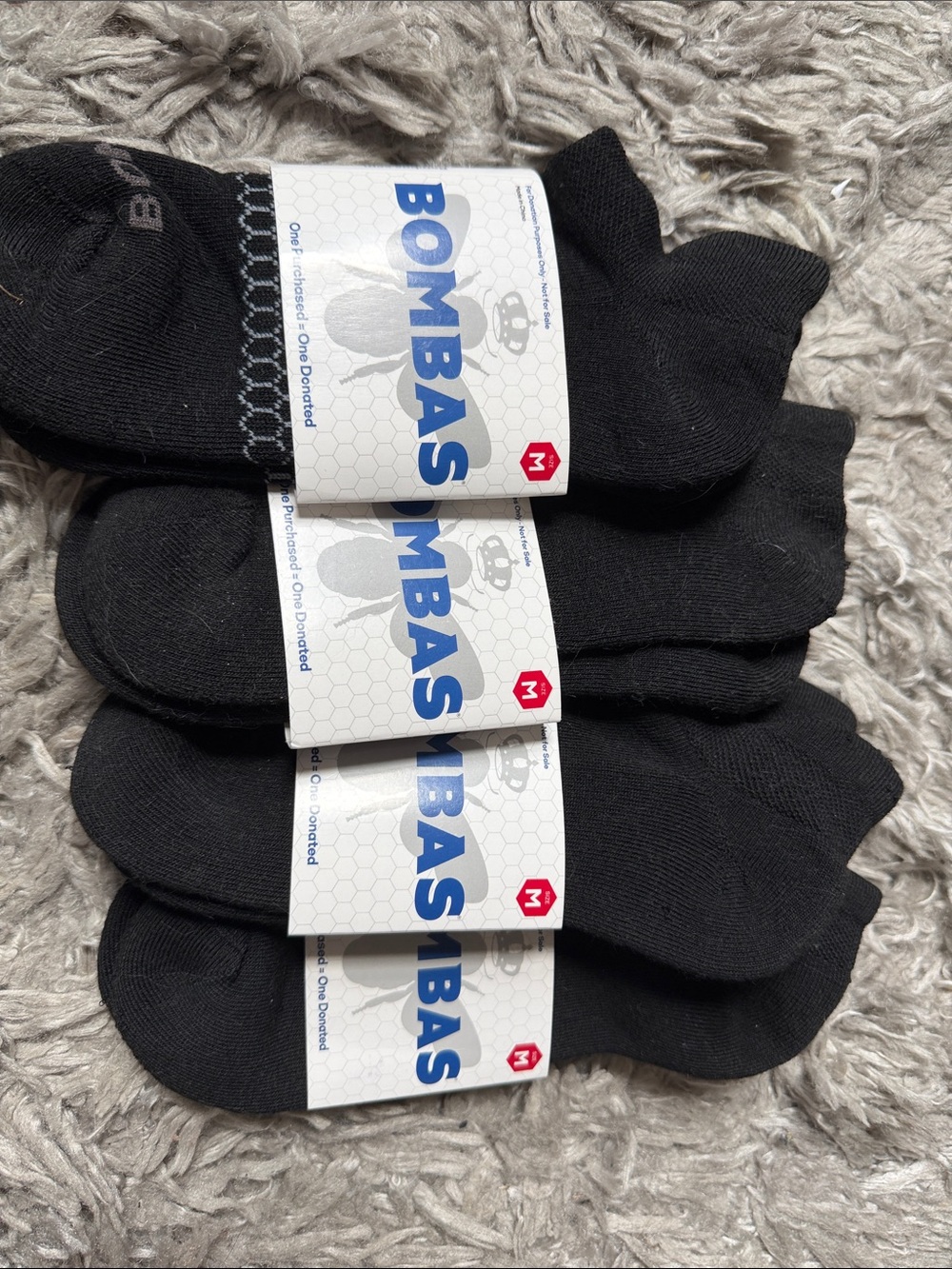 Bombas Black Low-Cut Athletic Socks - 4 Pair Pack